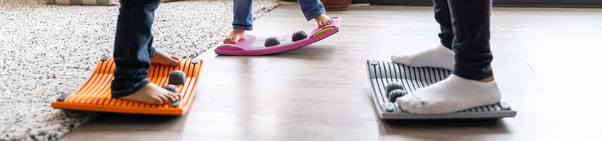 Family Using Gymba Ergonomic Balance Boards