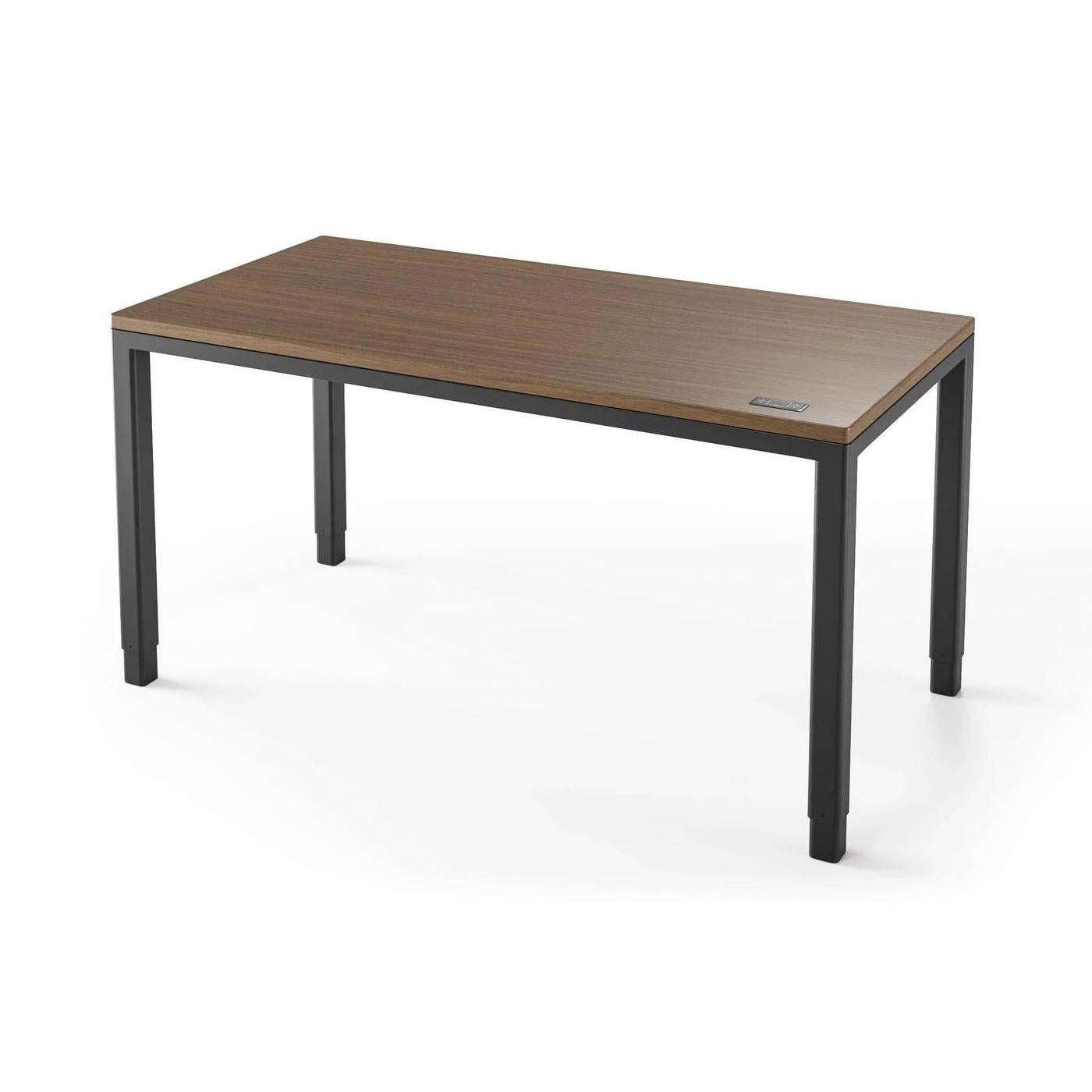 Q Desk - 4 Leg Standing Desk - New!-27" x 48"-Bella Walnut-Black-iMovR