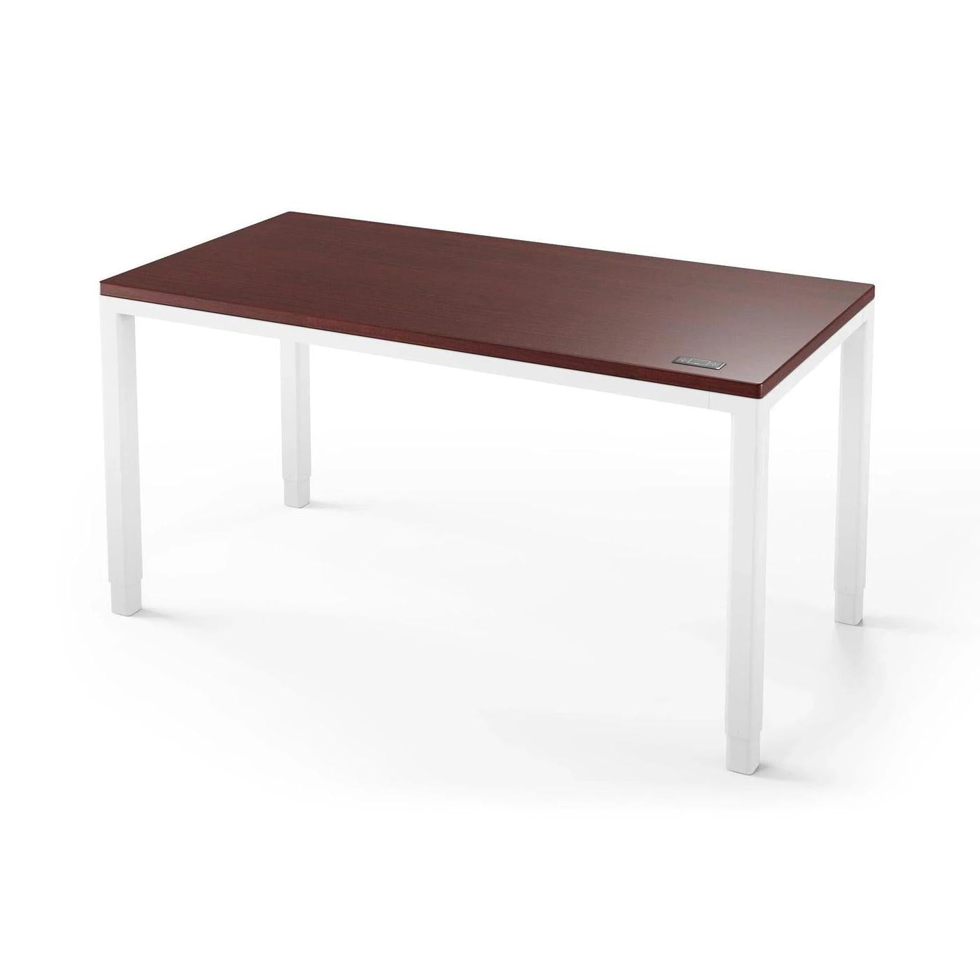 Q Desk - 4 Leg Standing Desk - New!-27" x 48"-Clove Mahogany-White-iMovR
