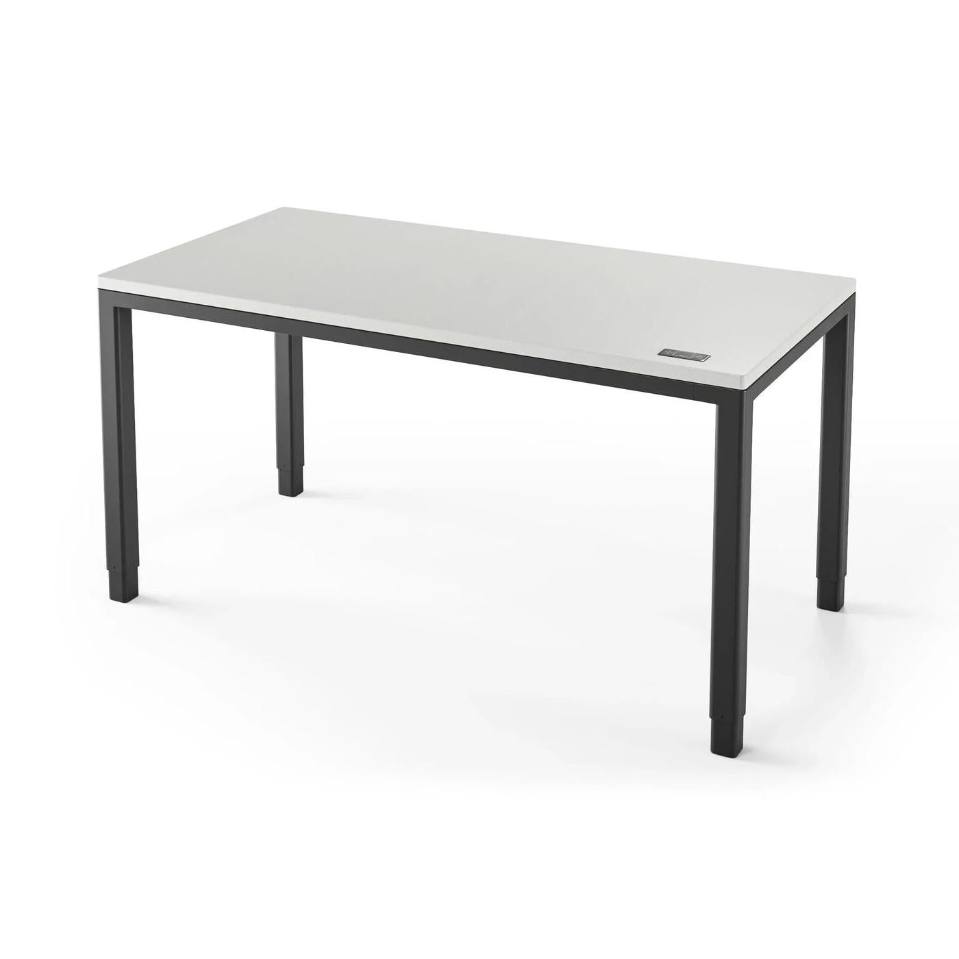 Q Desk - 4 Leg Standing Desk - New!-27" x 48"-Fashion Gray-Black-iMovR