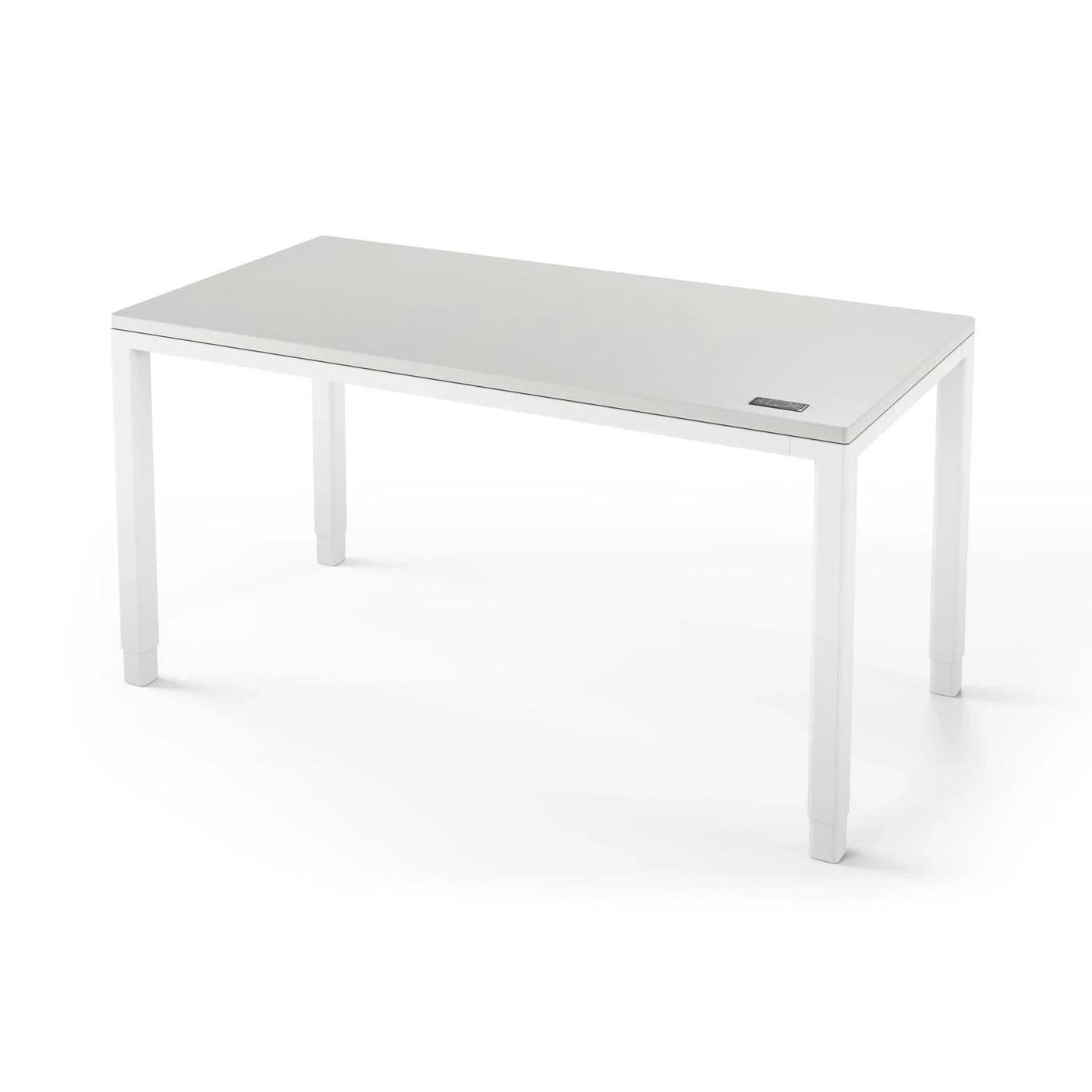Q Desk - 4 Leg Standing Desk - New!-27" x 48"-Fashion Gray-White-iMovR