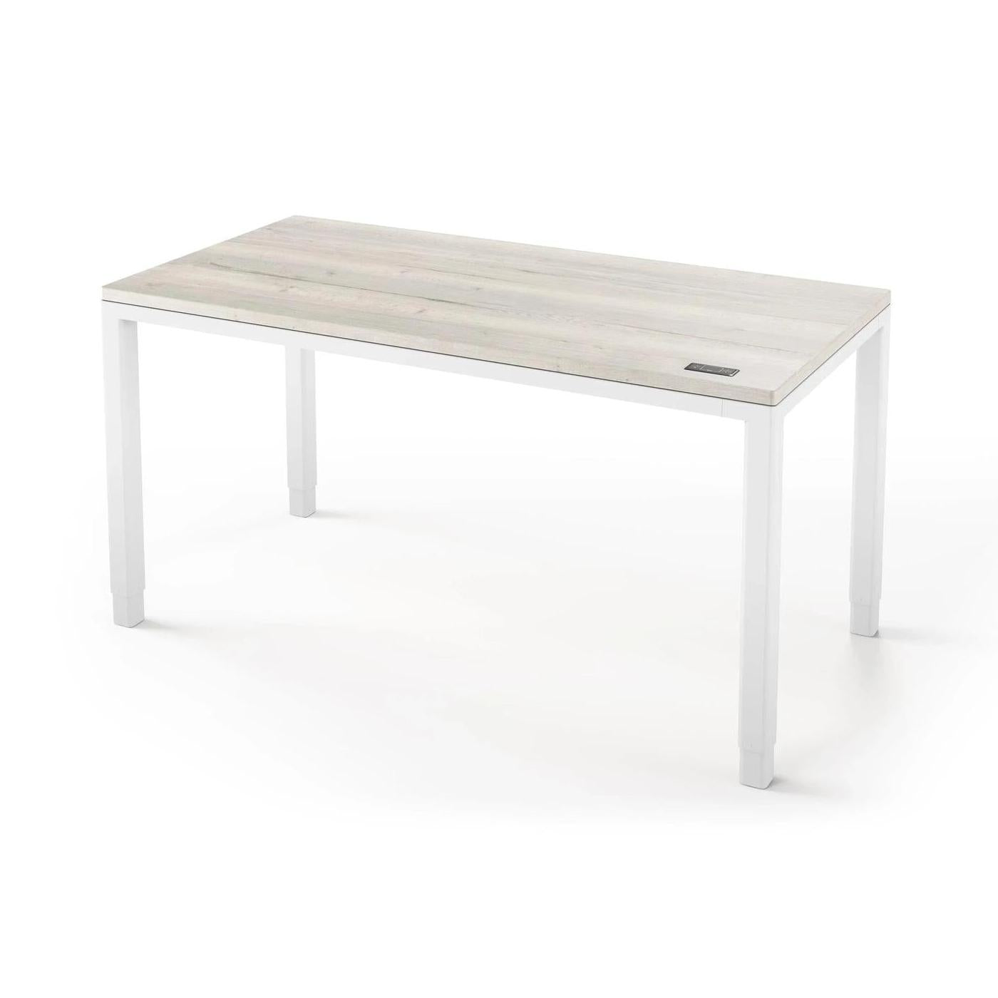 Q Desk - 4 Leg Standing Desk - New!-27" x 48"-Halifax Oak-White-iMovR