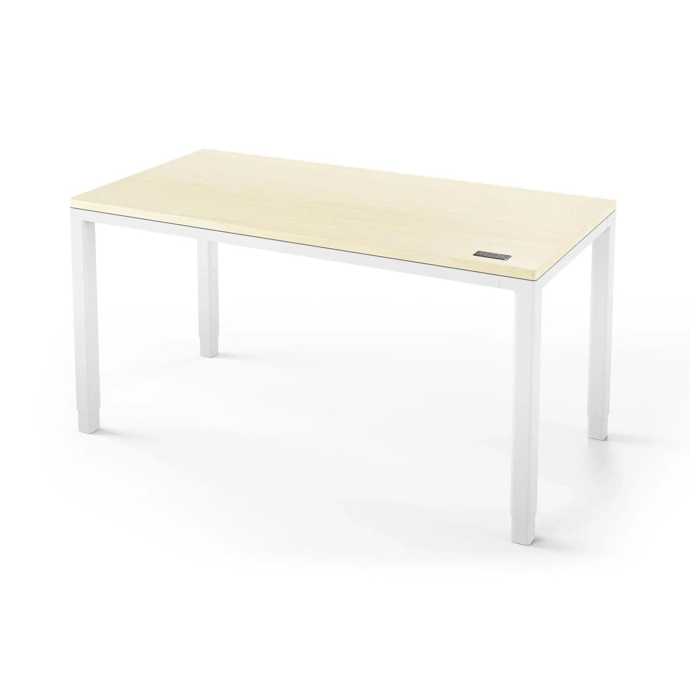 Q Desk - 4 Leg Standing Desk - New!-27" x 48"-Light Maple-White-iMovR