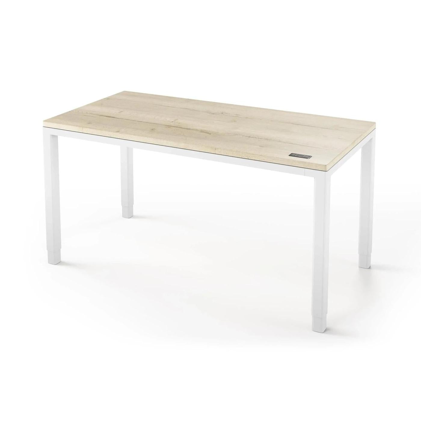 Q Desk - 4 Leg Standing Desk - New!-27" x 48"-Natural Oak-White-iMovR