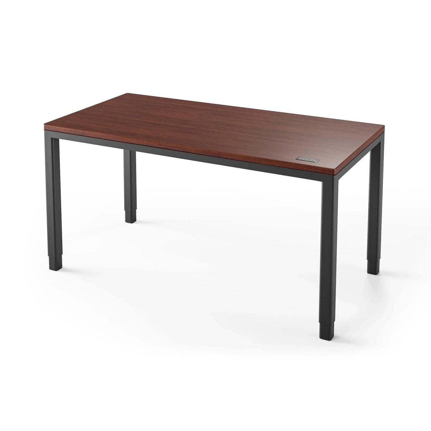 Q Desk - 4 Leg Standing Desk - New!-27" x 48"-Shaker Cherry-Black-iMovR
