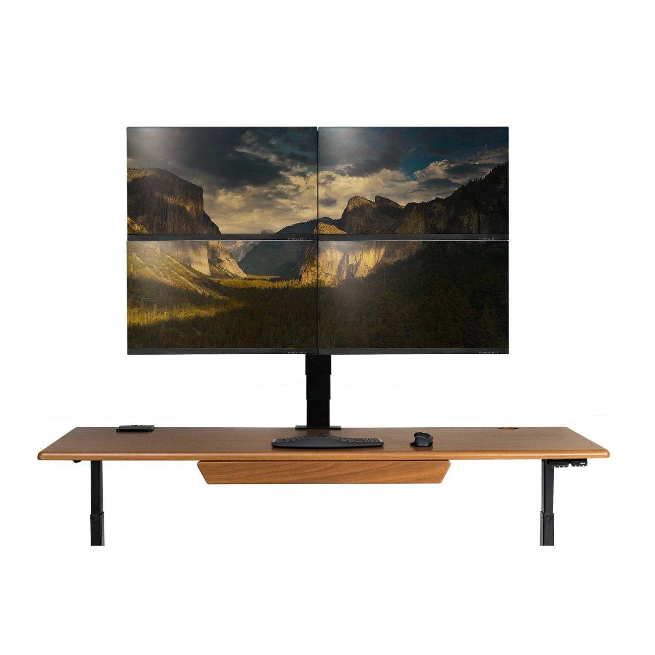 EMMA Motorized Adjustable Four-Screen Monitor Arm Wrap View