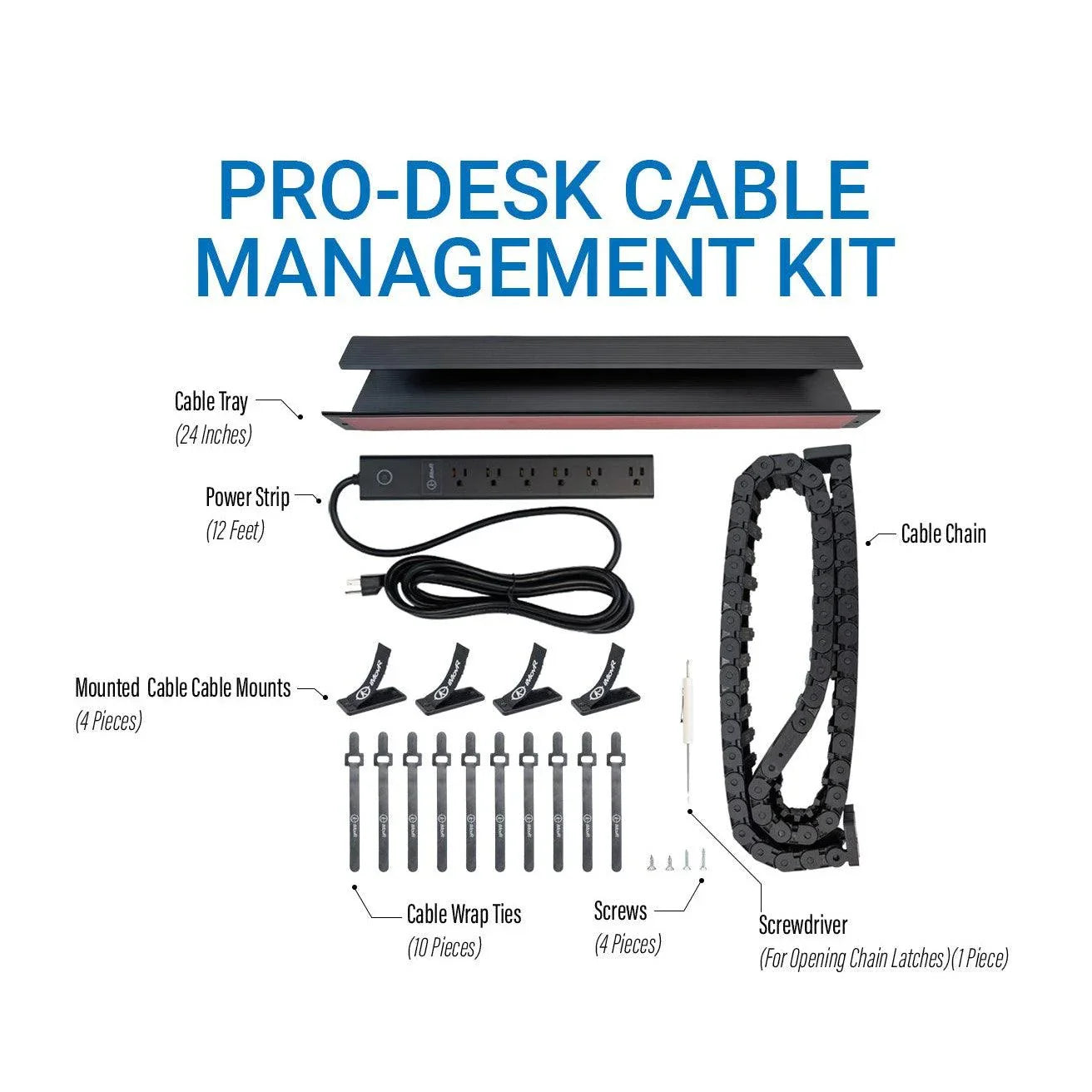 Tucker Pro Cable Management Kit for Adjustable Desks