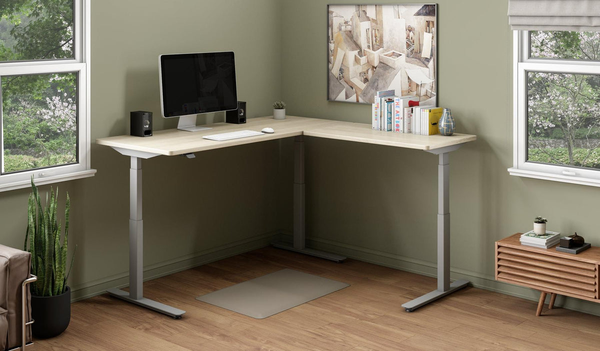 l shaped desk setup by imovr