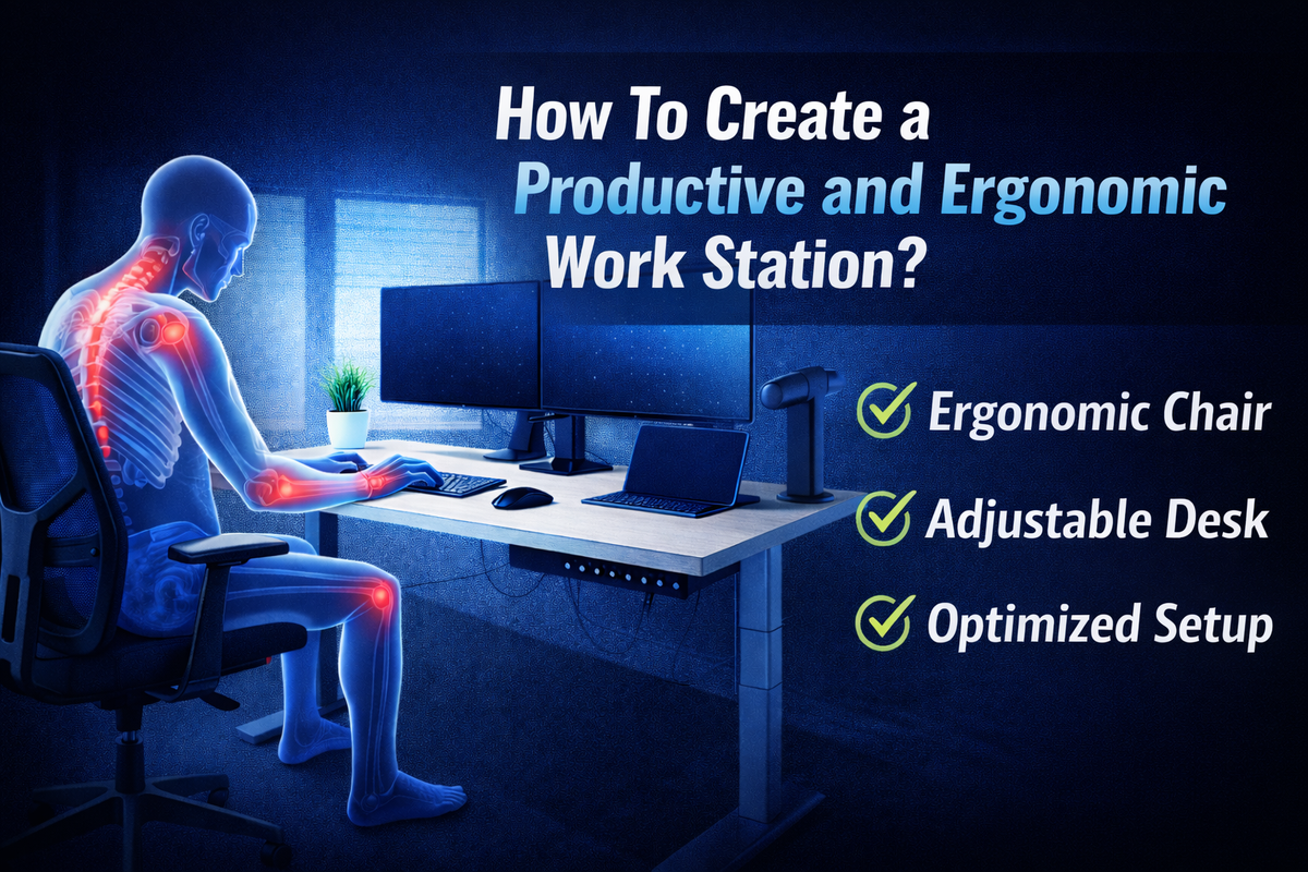 Image showing how to create an ergonomic work station