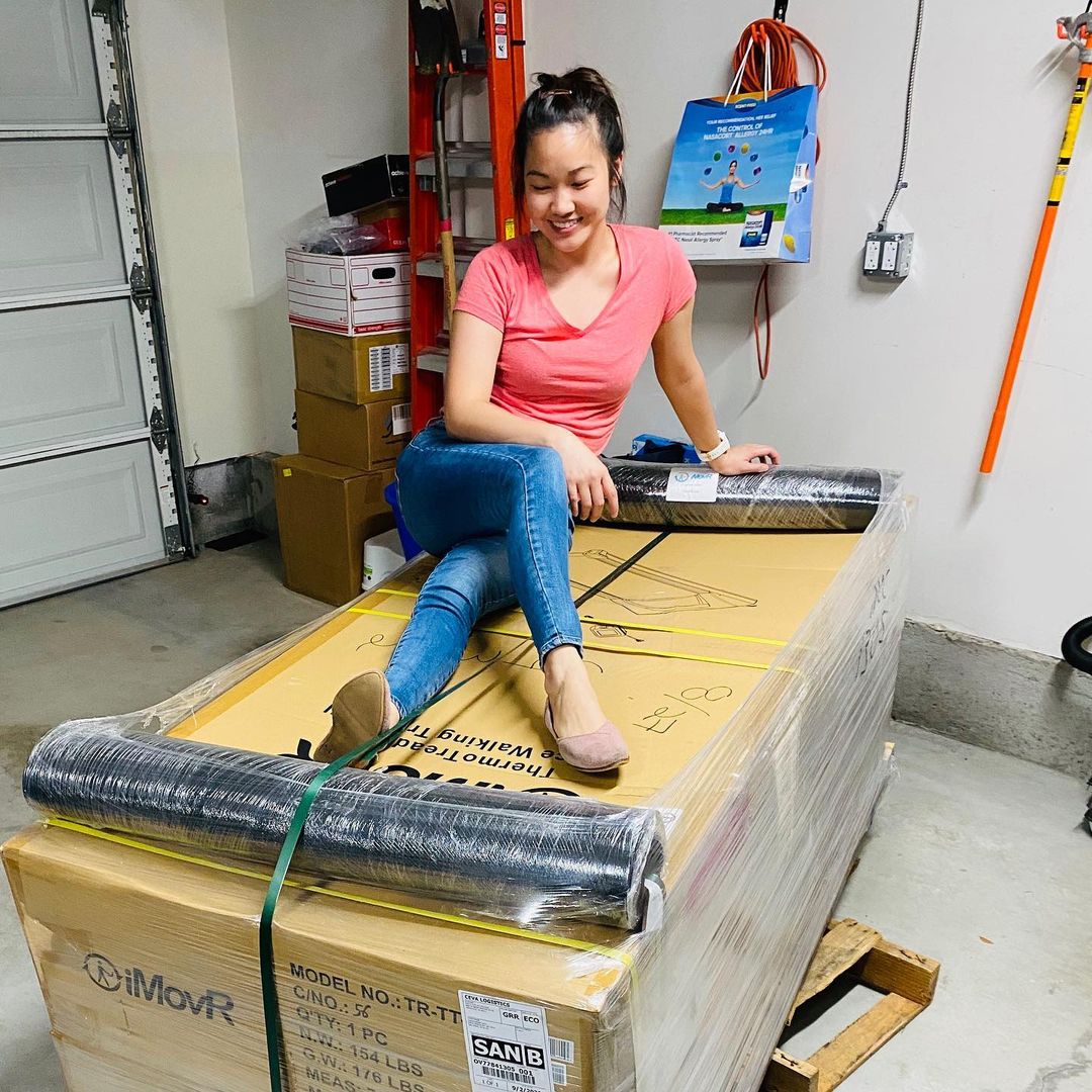 Satisfied customer with her iMovR delivery