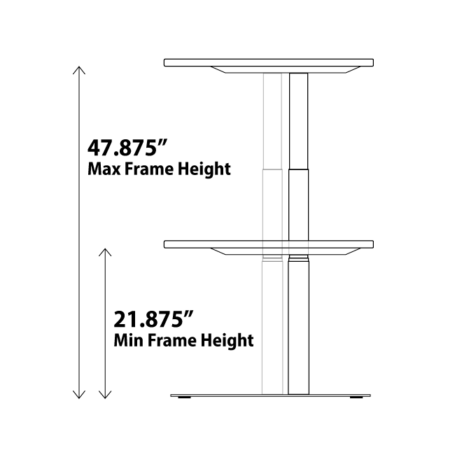 P1 ELITE PLUS 4 Leg Standing Desk Frame Only DIY