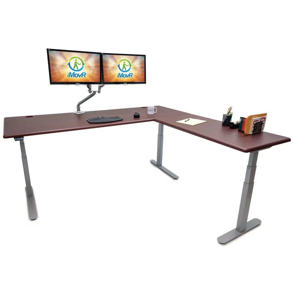Lander Standing L-Desk - 3D Laminate - iMovR