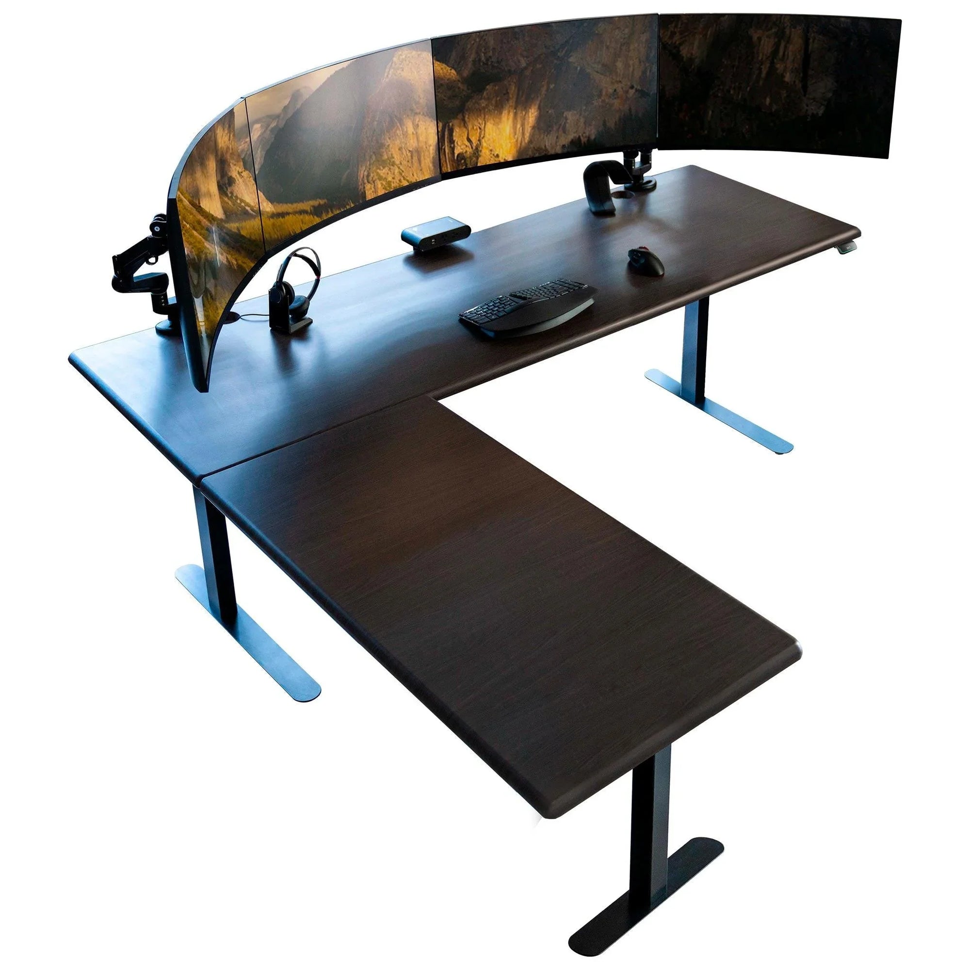 Lander Standing L-Desk - 3D Laminate - iMovR