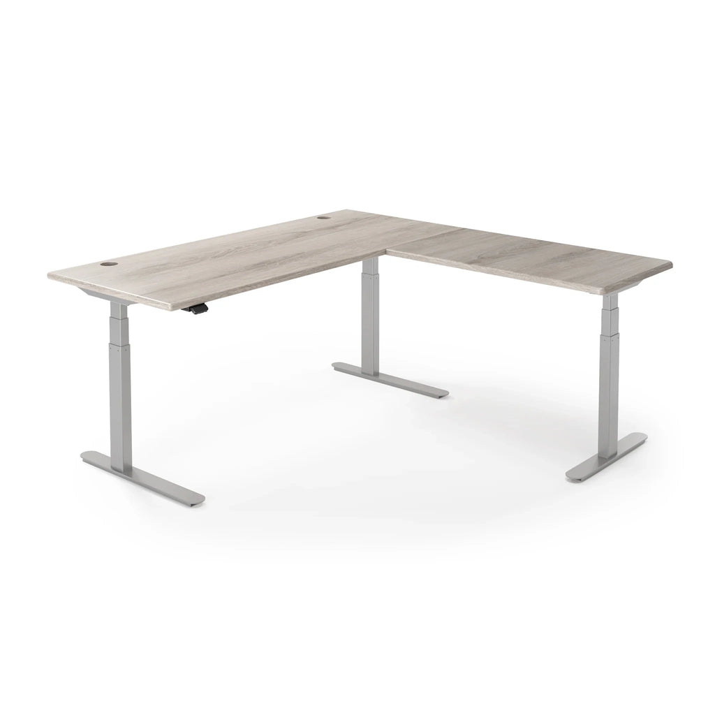 Lander Standing L-Desk with 3D Laminate Desktop