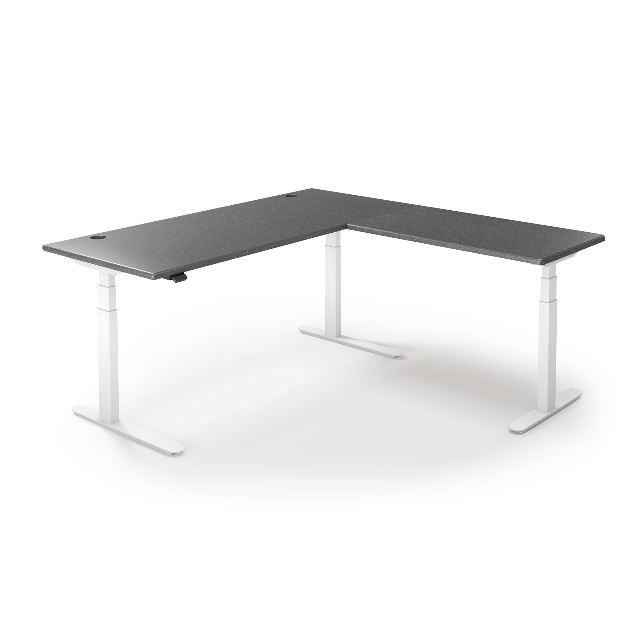 Lander Standing L-Desk with 3D Laminate Desktop