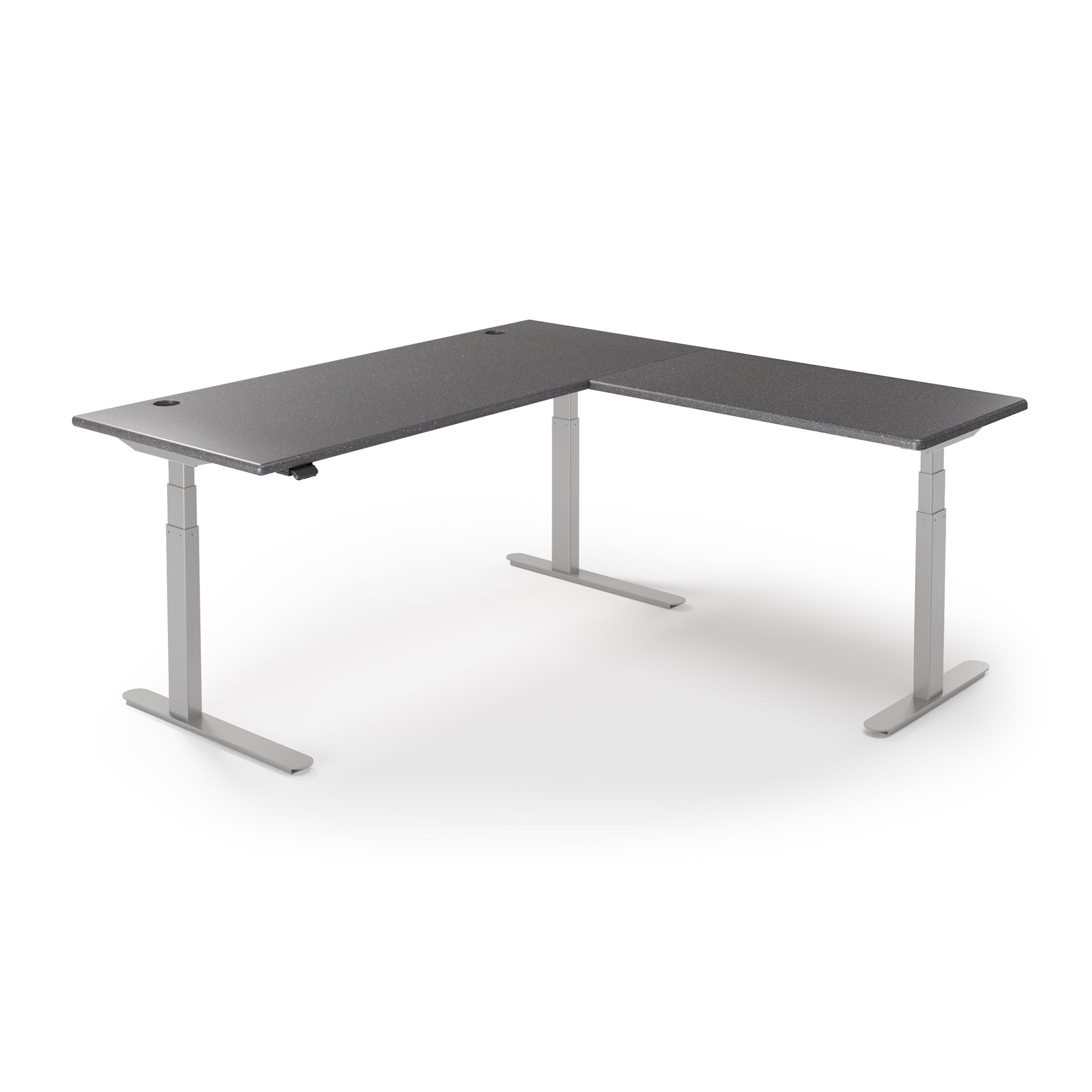 Lander Standing L-Desk with 3D Laminate Desktop