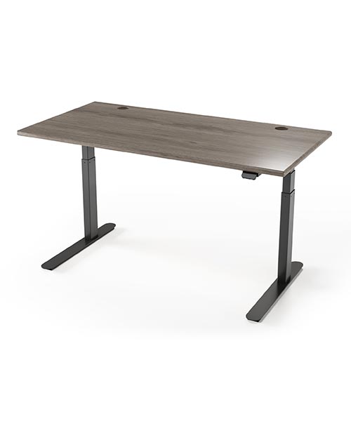 iMovR Lander Standing Desk, Ironwood on Black Base