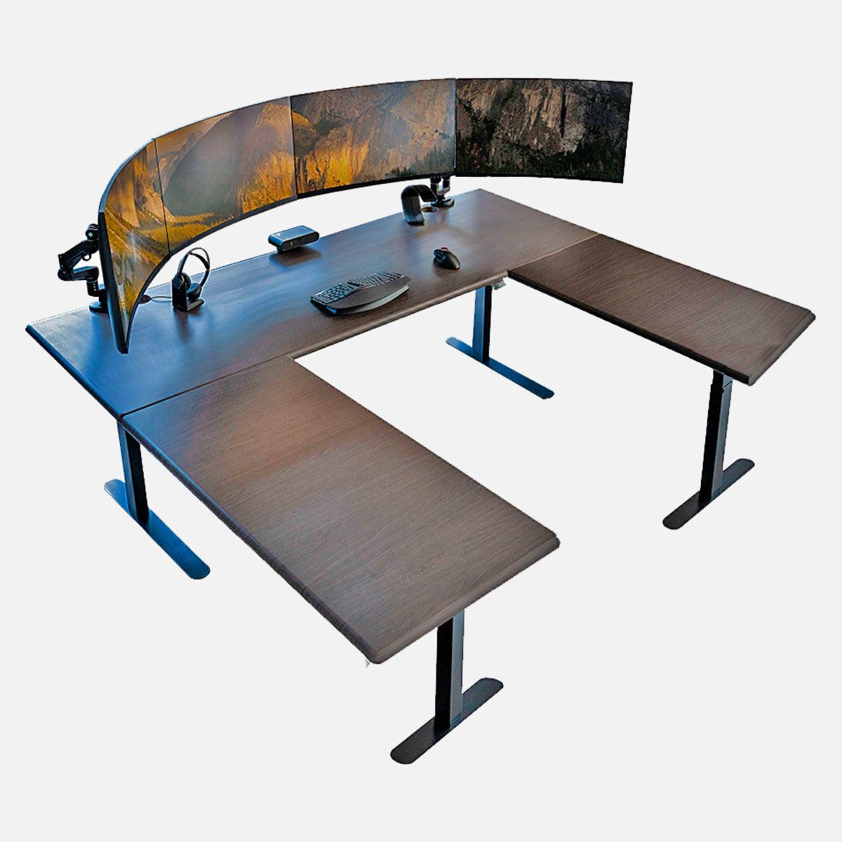 Lander Standing U-Desk - 3D Laminate - iMovR