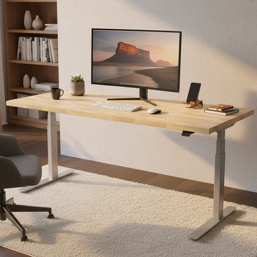 P1 ELITE Standing Desk with Solid Wood Butcher Block Desktop