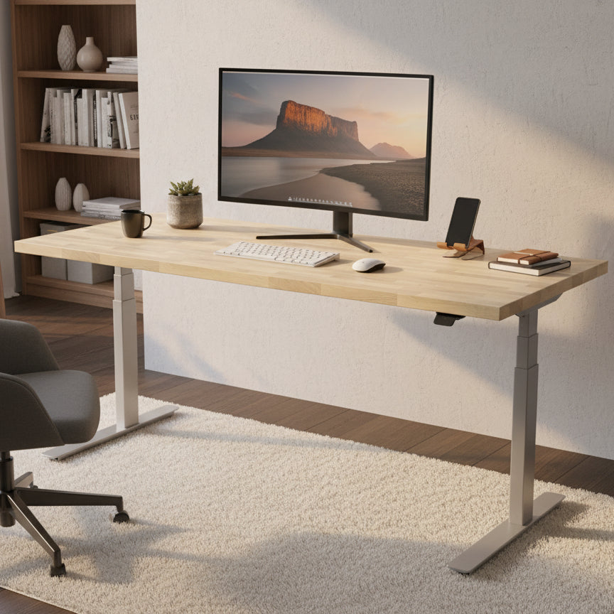 P1 ELITE Standing Desk with Solid Wood Butcher Block Desktop