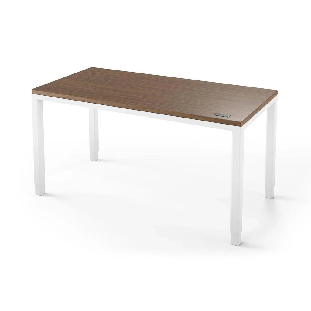 Q Desk - 4 Leg Standing Desk - New!-27" x 48"-Bella Walnut-White-iMovR