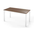 Q Desk - 4 Leg Standing Desk - New!-27" x 48"-Bella Walnut-White-iMovR