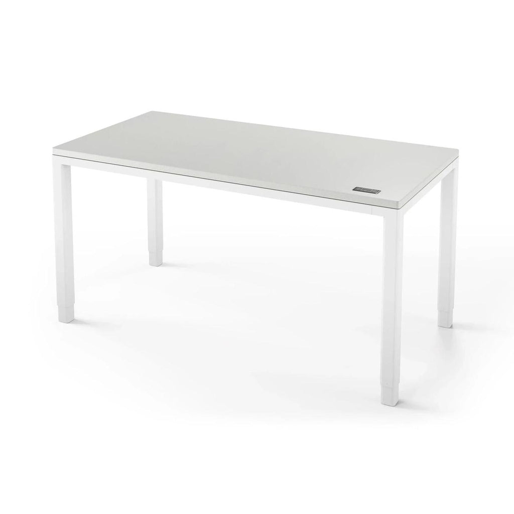 Q Desk - 4 Leg Standing Desk - New!-27" x 48"-Fashion Gray-White-iMovR
