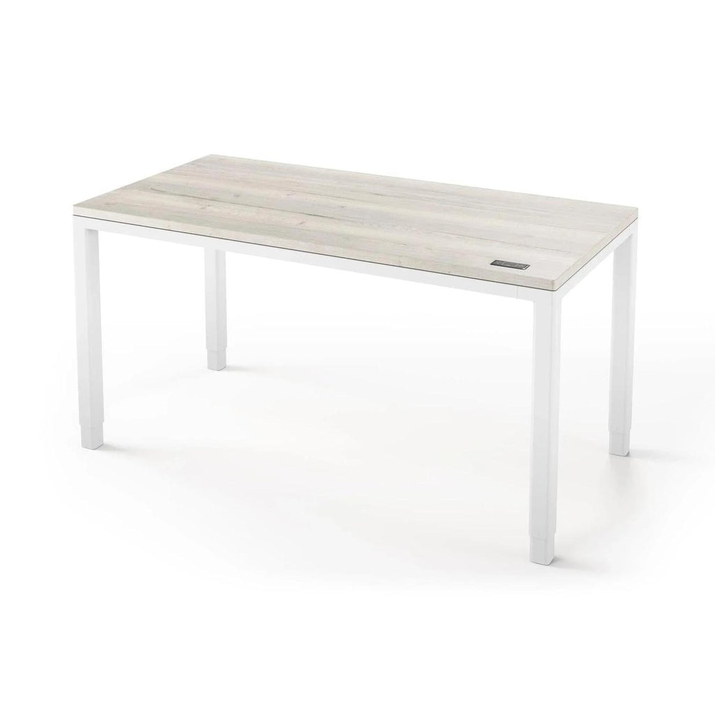Q Desk - 4 Leg Standing Desk - New!-27" x 48"-Halifax Oak-White-iMovR