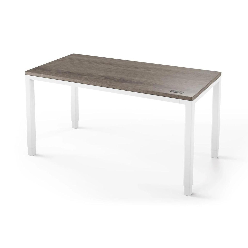 Q Desk - 4 Leg Standing Desk - New!-27" x 48"-Ironwood-White-iMovR