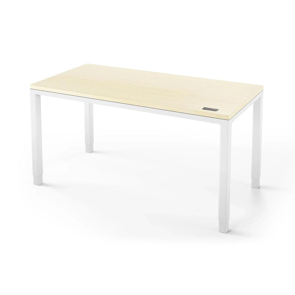 Q Desk - 4 Leg Standing Desk - New!-27" x 48"-Light Maple-White-iMovR