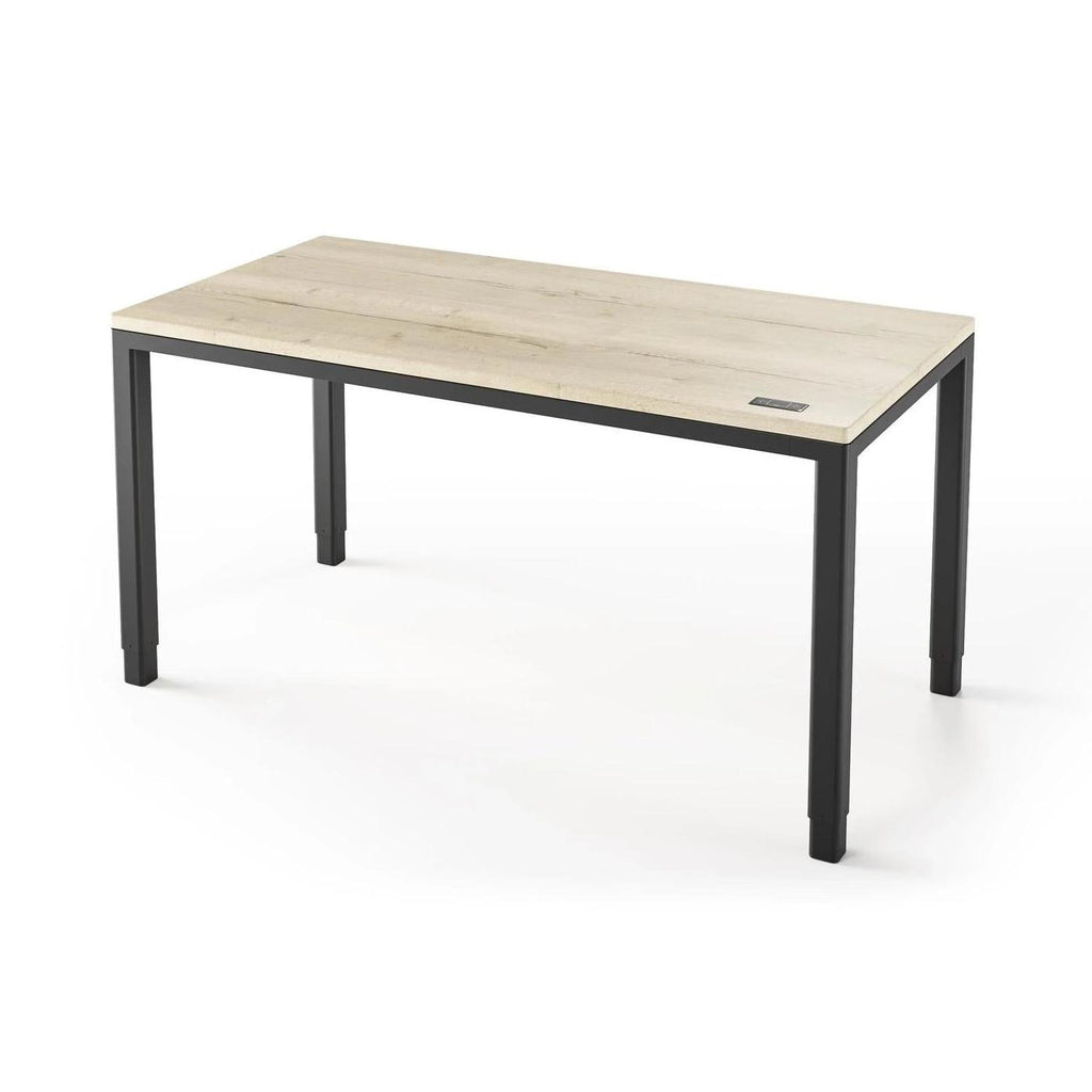 Q Desk - 4 Leg Standing Desk - New!-27" x 48"-Natural Oak-Black-iMovR