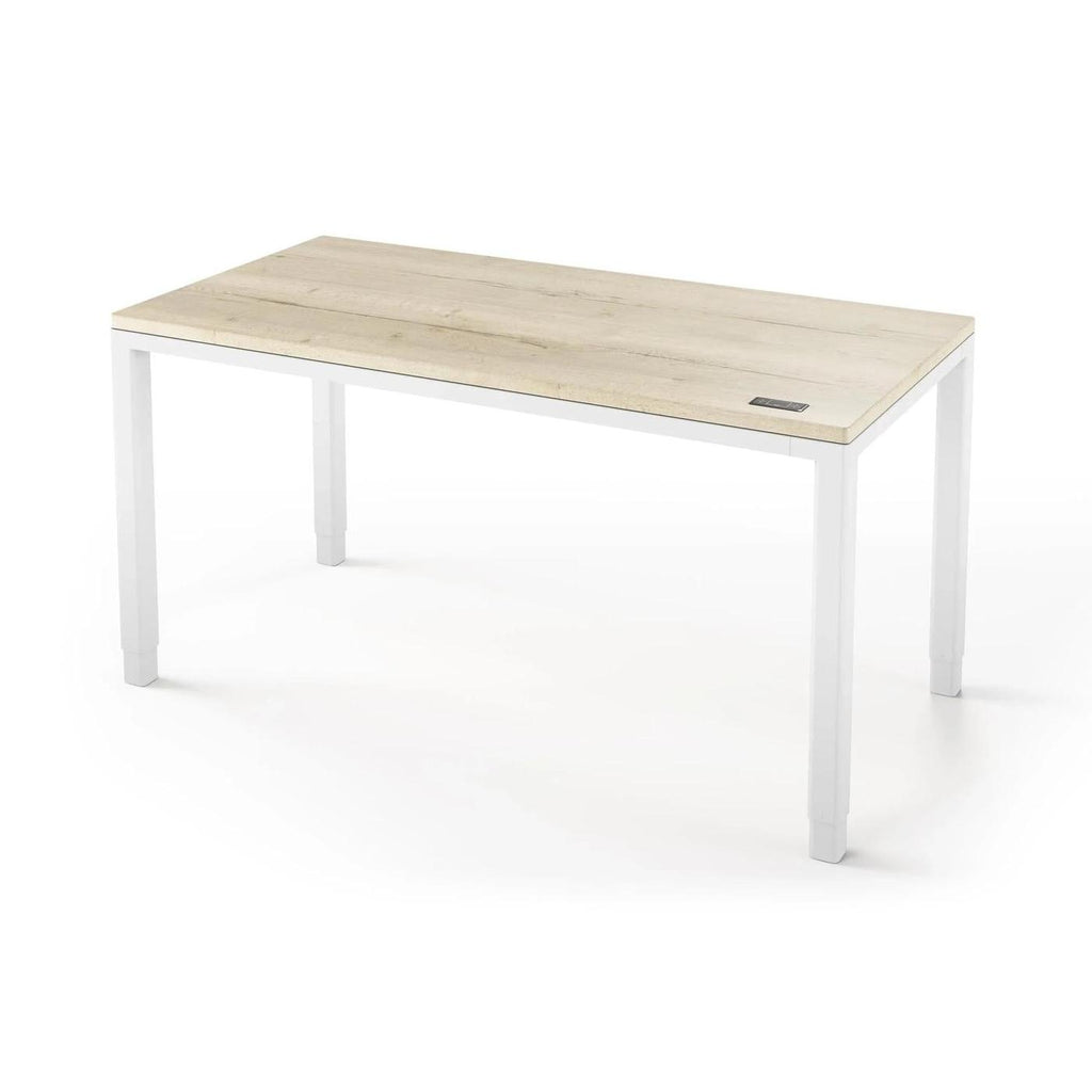 Q Desk - 4 Leg Standing Desk - New!-27" x 48"-Natural Oak-White-iMovR