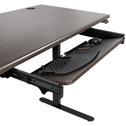 SteadyType Slide Ergonomic Keyboard Tray on Lander Desk, Obsidian Oak Finish