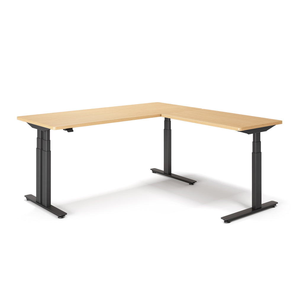 P1 ELITE PLUS L-Shaped Standing Desk with 3D Laminate Desktop