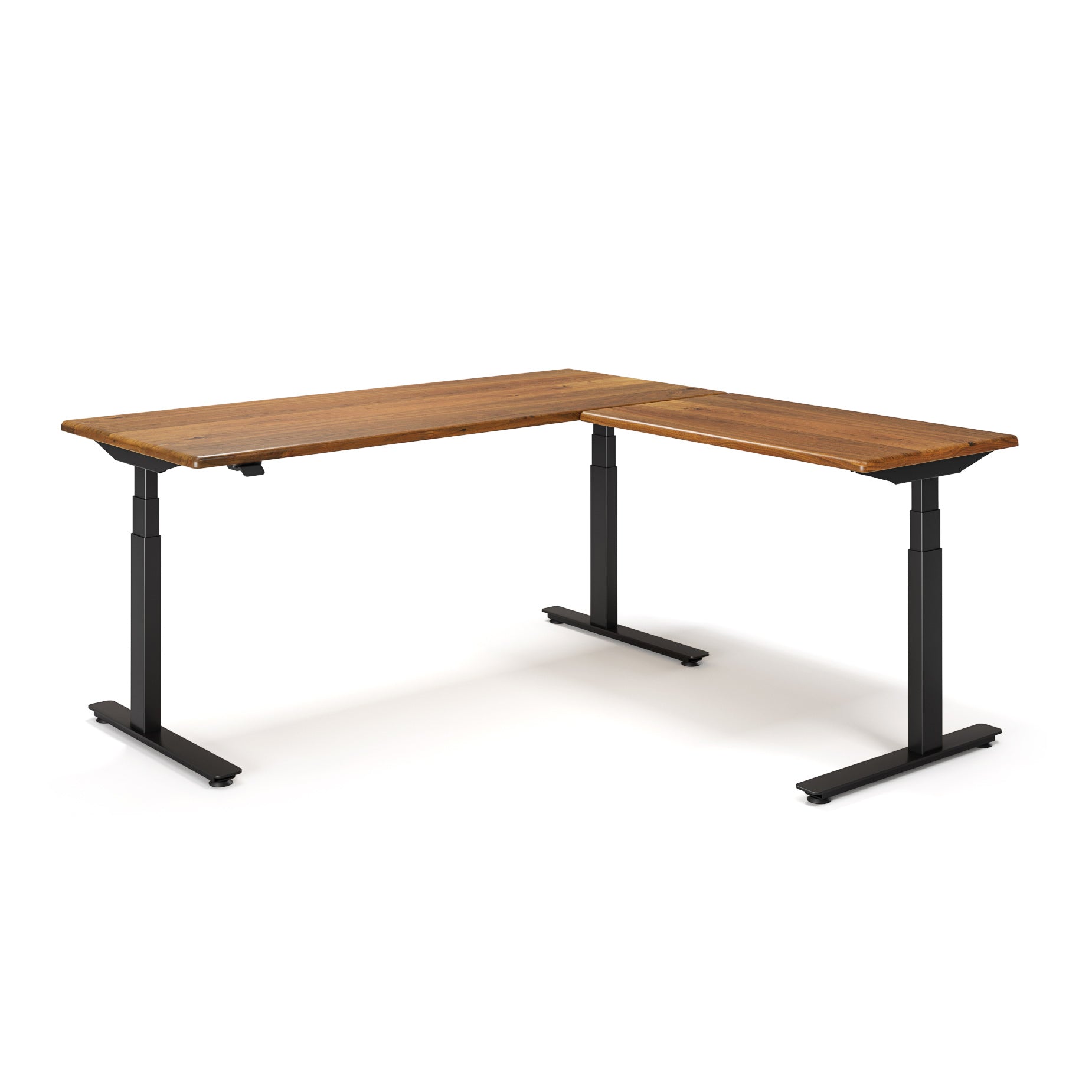 Lander Standing L-Desk with Solid Wood Desktop