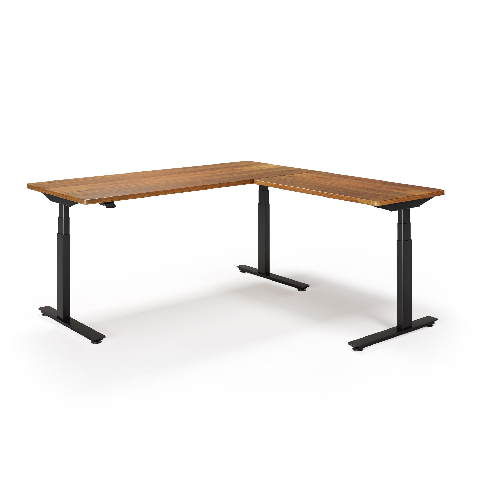 P1 ELITE L-Shaped Standing Desk with Solid Wood Desktop