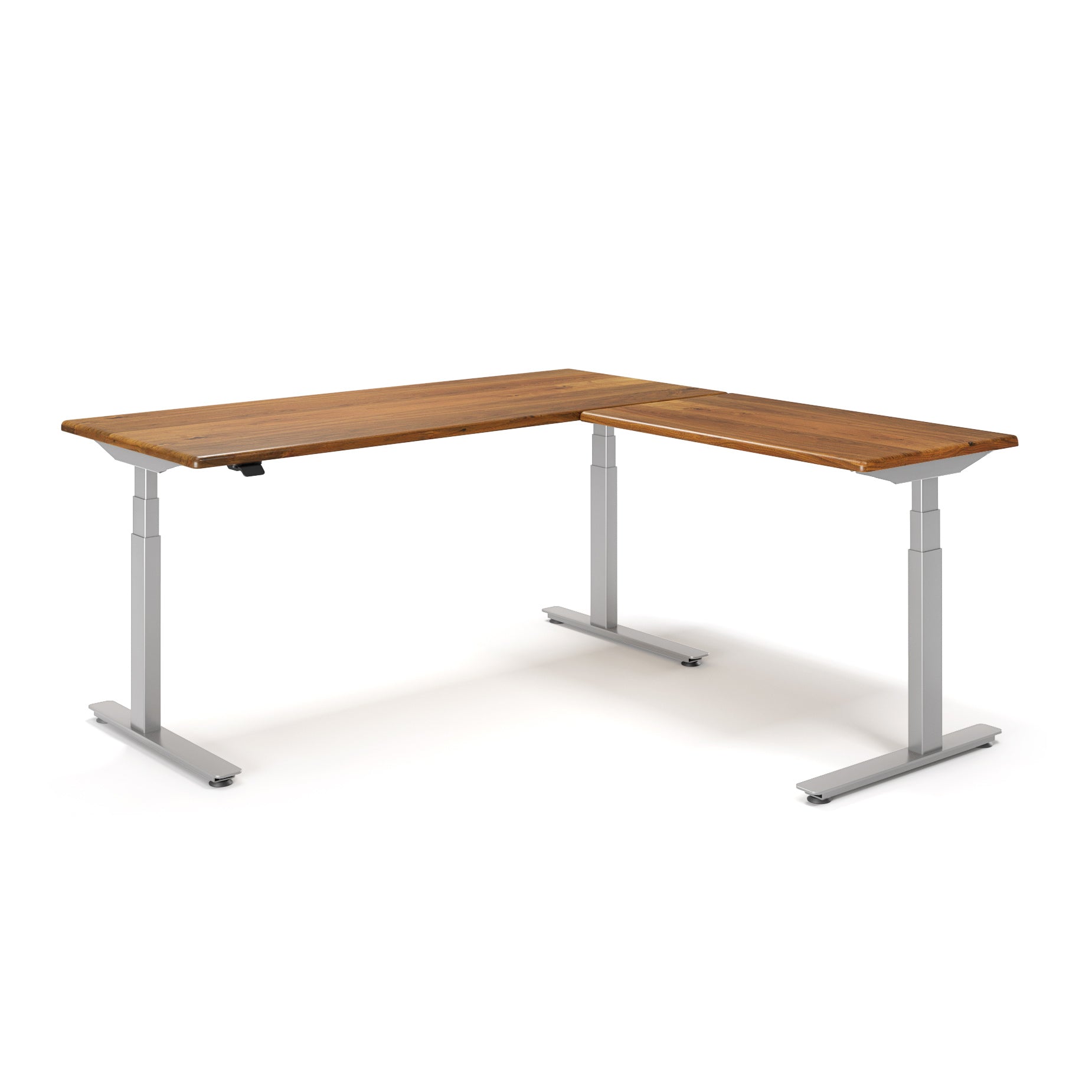 Lander Standing L-Desk with Solid Wood Desktop