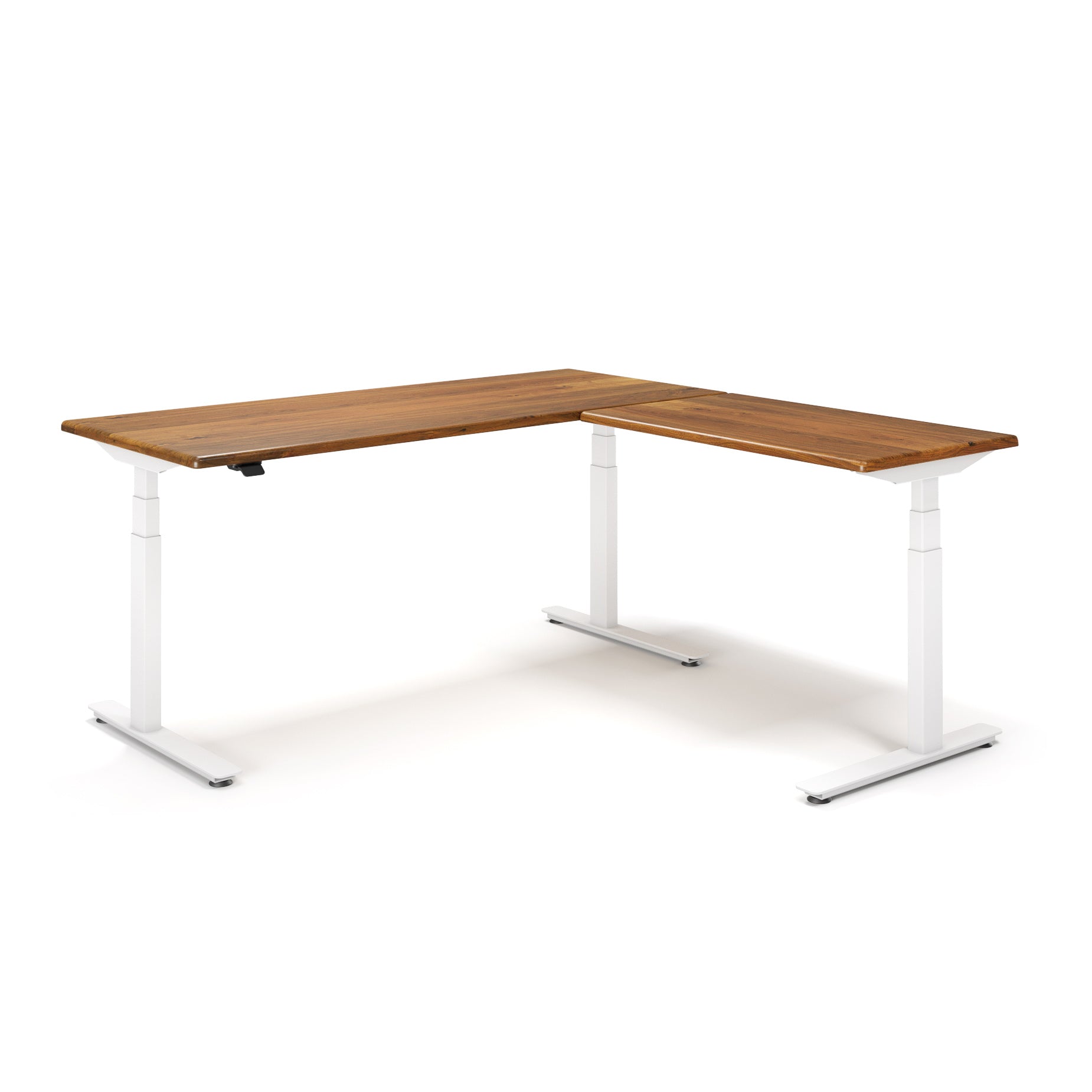 Lander Standing L-Desk with Solid Wood Desktop
