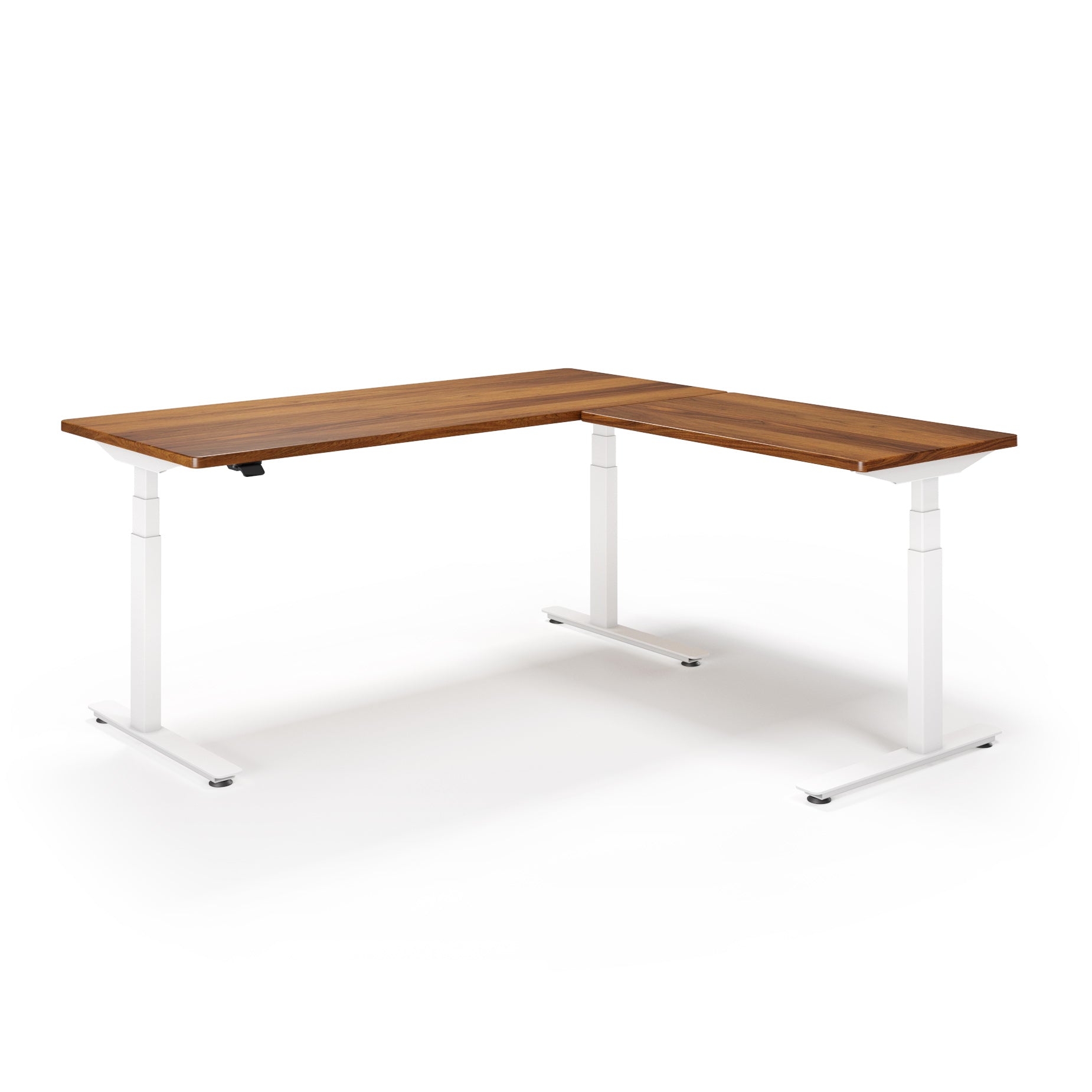 P1 ELITE L-Shaped Standing Desk with Solid Wood Desktop