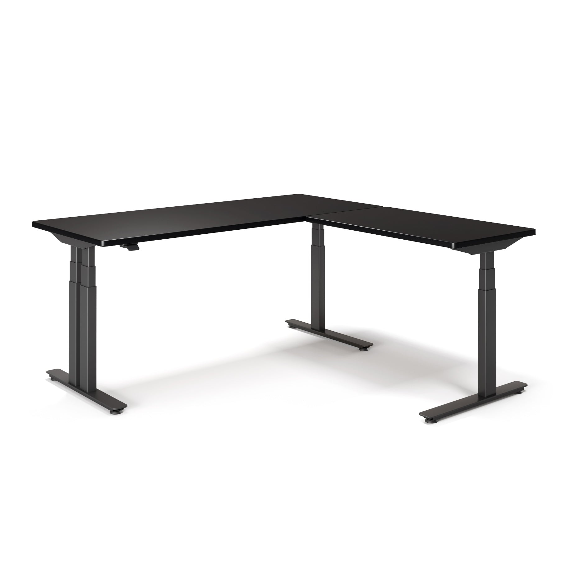 P1 ELITE PLUS L-Shaped Standing Desk with 3D Laminate Desktop