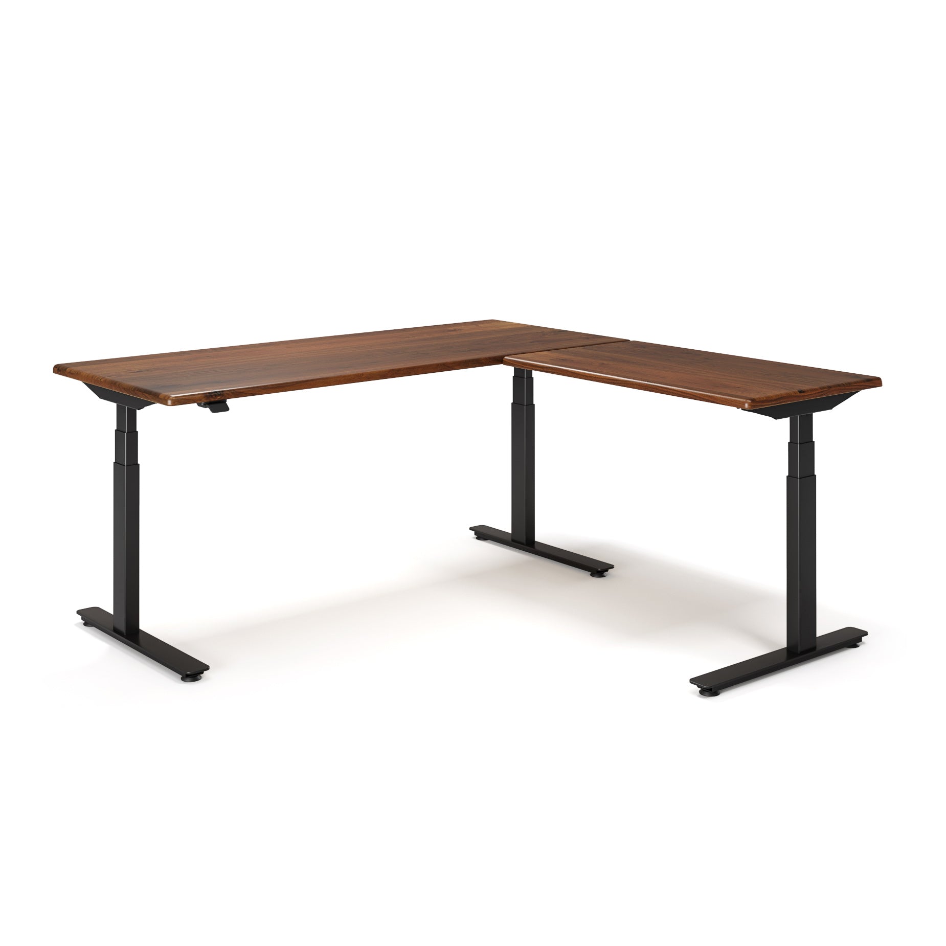 Lander Standing L-Desk with Solid Wood Desktop