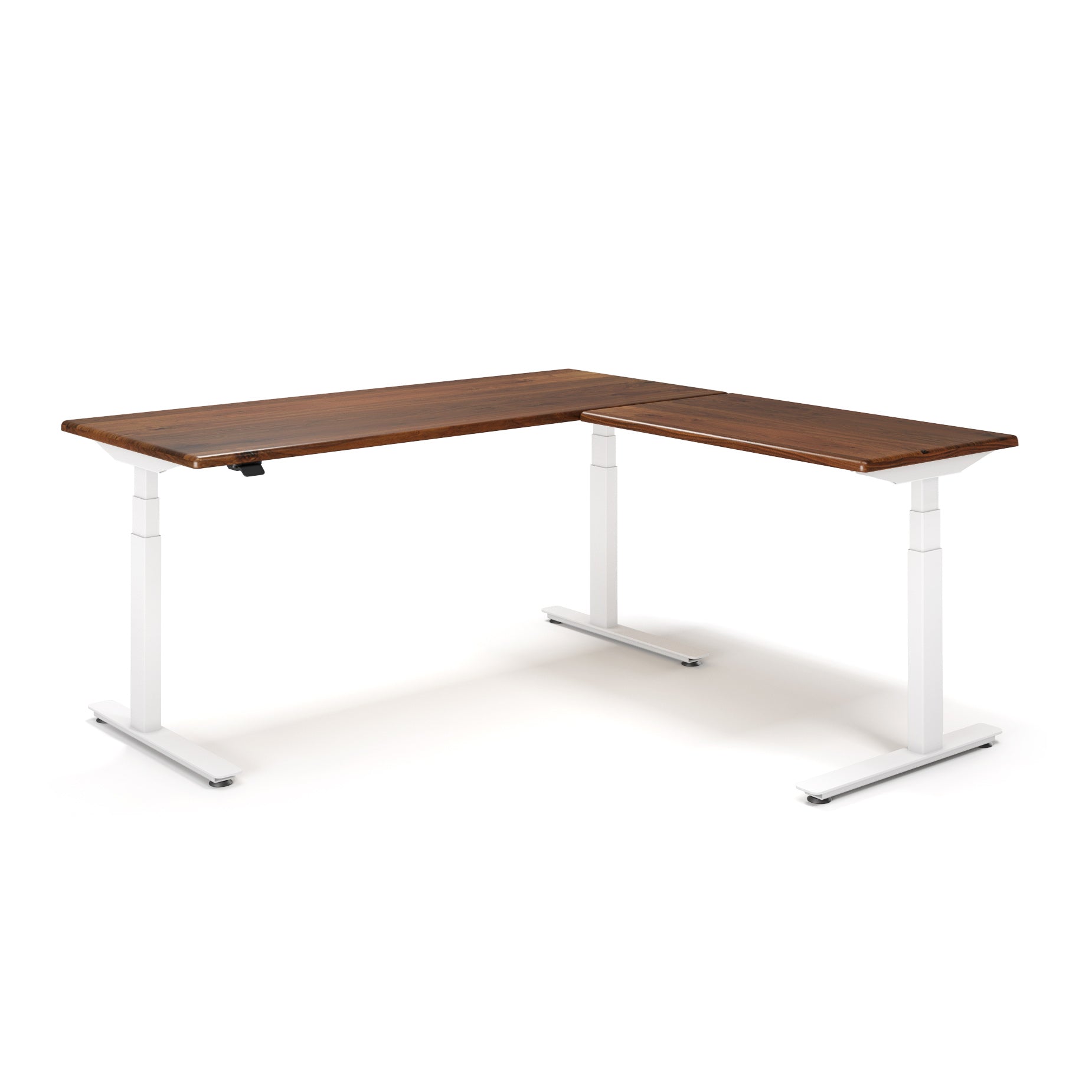 Lander Standing L-Desk with Solid Wood Desktop