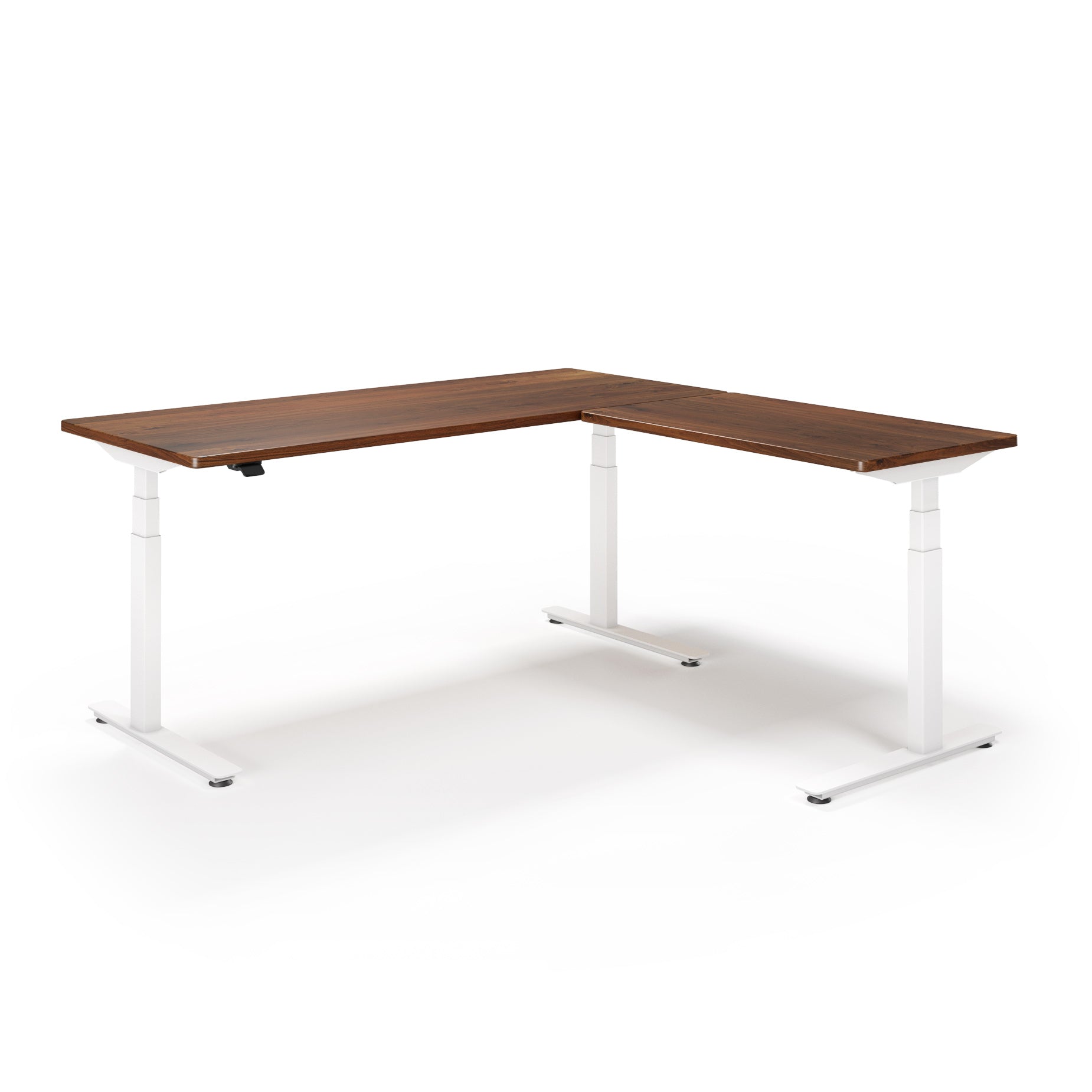 P1 ELITE L-Shaped Standing Desk with Solid Wood Desktop