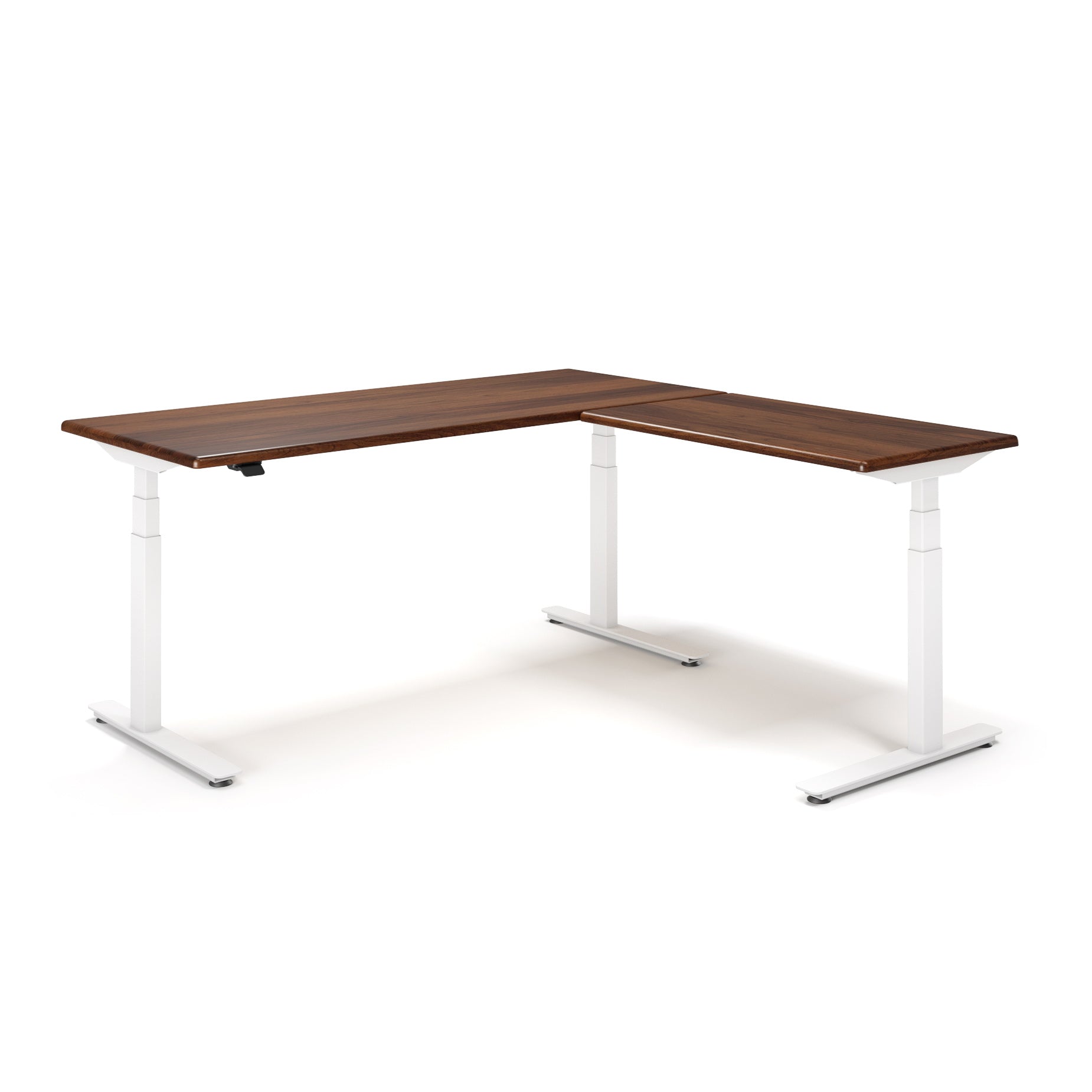 Lander Standing L-Desk with Solid Wood Desktop