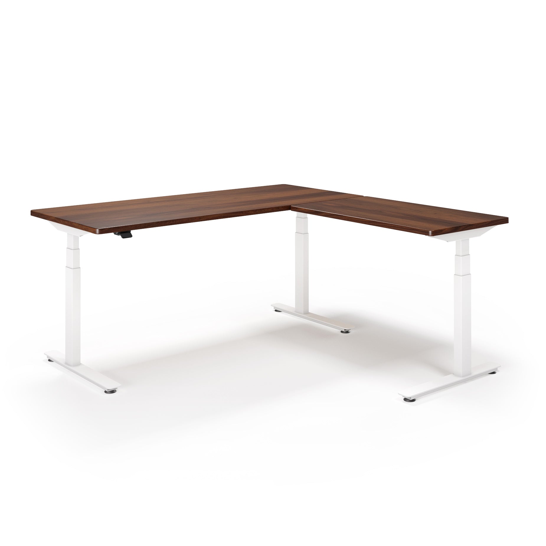 P1 ELITE L-Shaped Standing Desk with Solid Wood Desktop