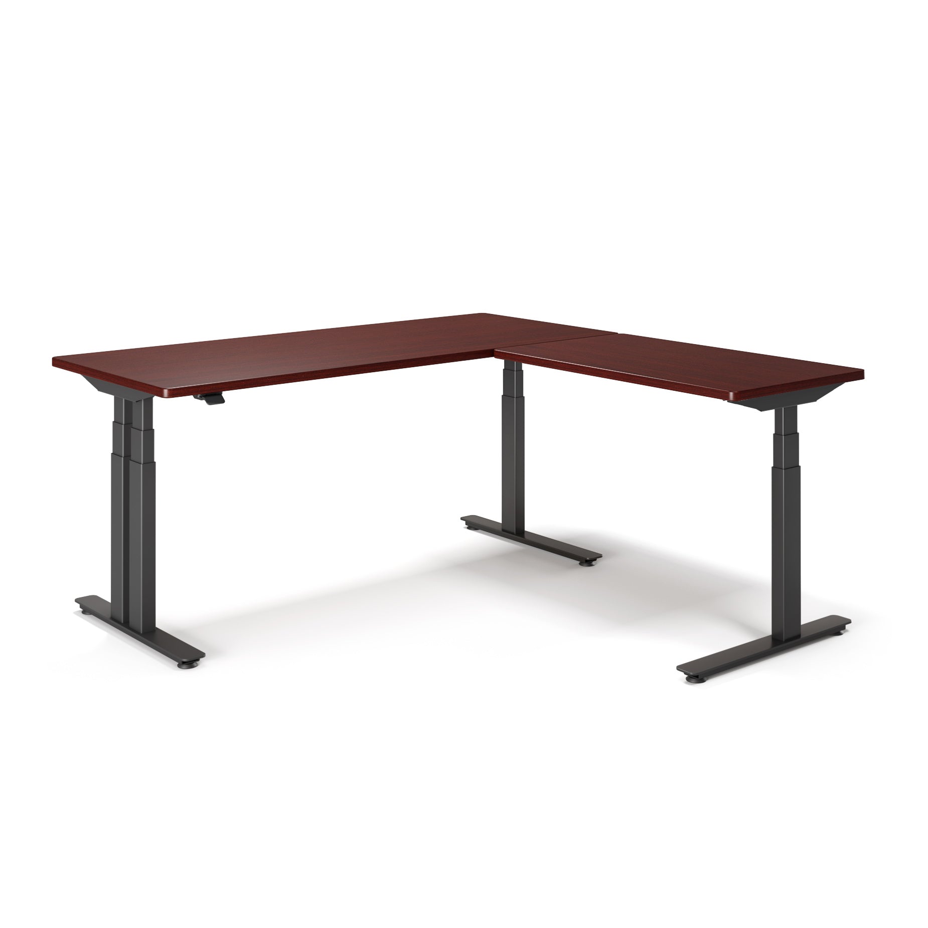 P1 ELITE PLUS L-Shaped Standing Desk with 3D Laminate Desktop