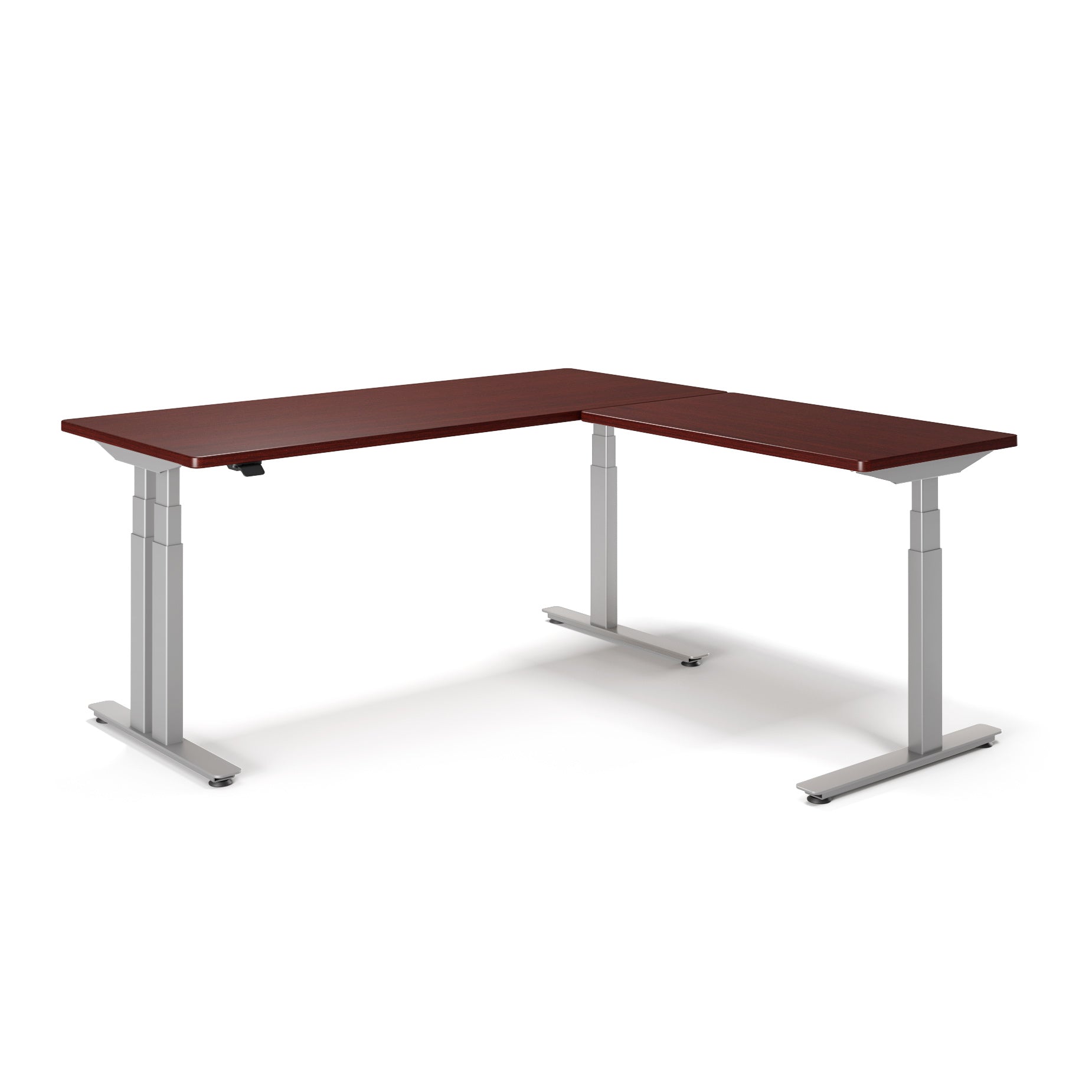 P1 ELITE PLUS L-Shaped Standing Desk with 3D Laminate Desktop