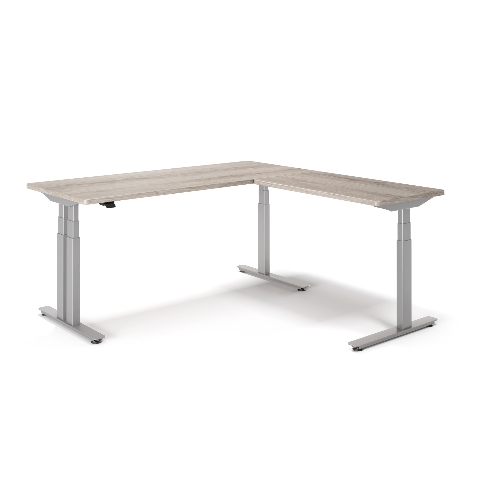 P1 ELITE PLUS L-Shaped Standing Desk with 3D Laminate Desktop