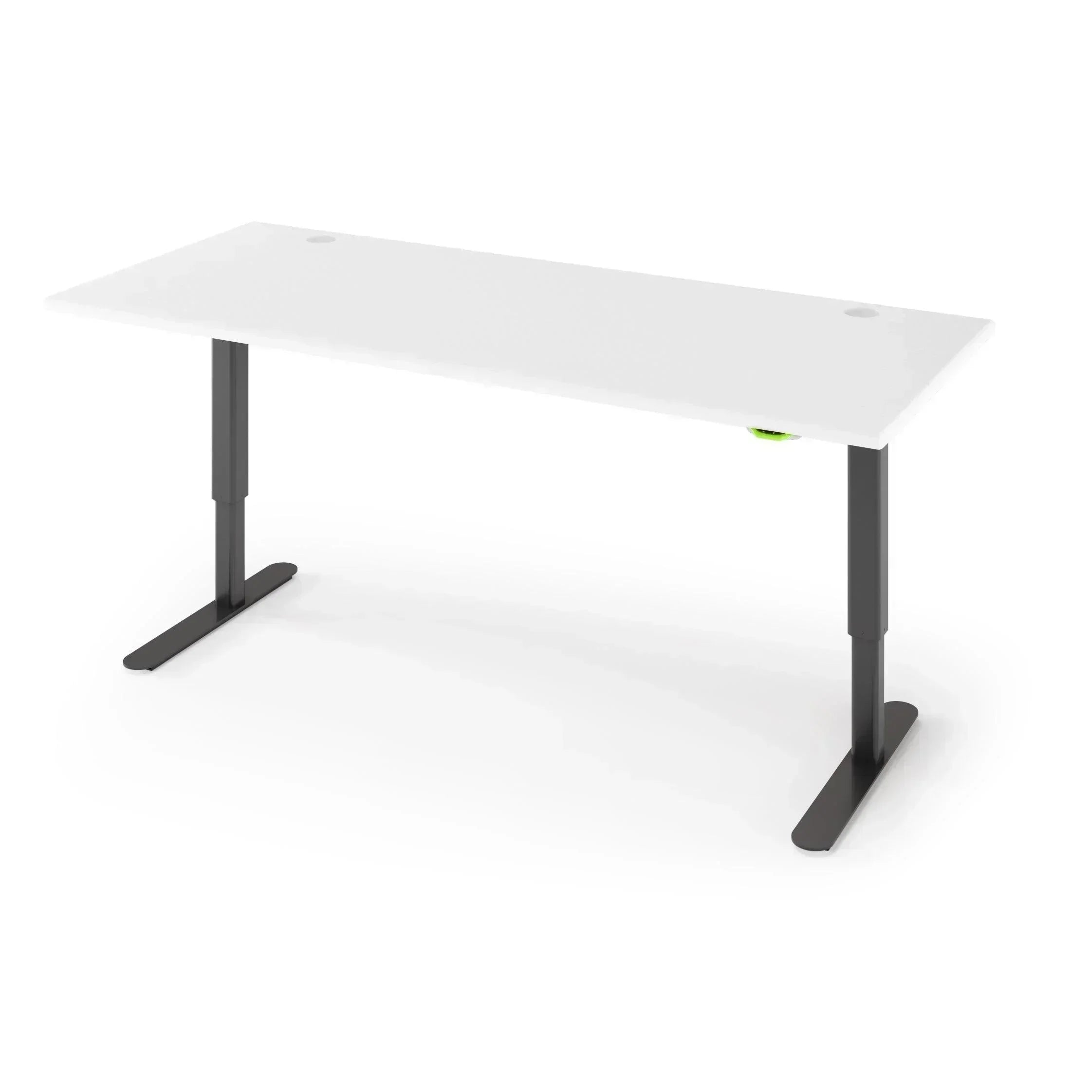 Jaxson Standing Desk in 3D Laminate 30x71-Designer White-Single Stage (26.9" - 45.9") Range-Basalt Black-iMovR