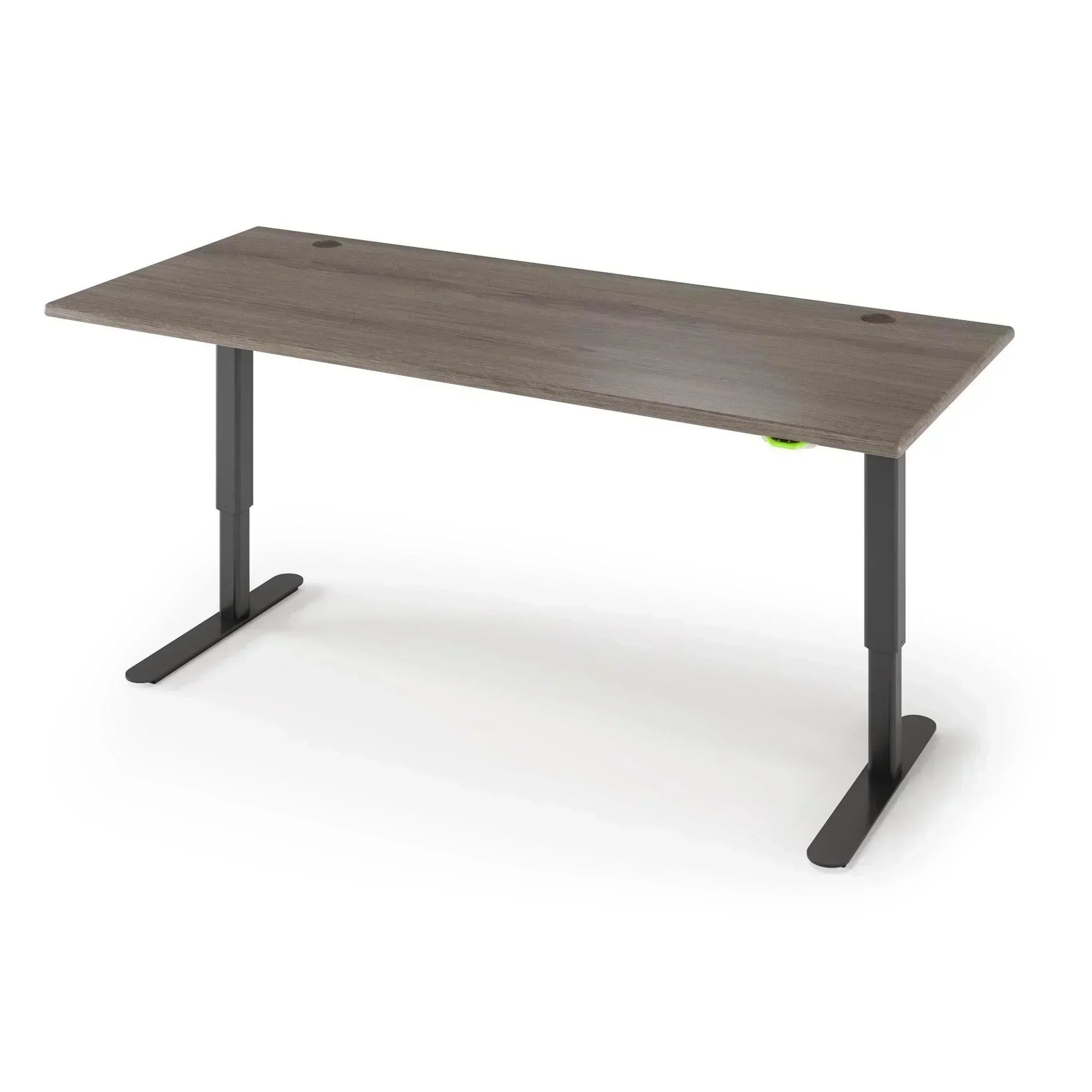 Jaxson Standing Desk in 3D Laminate 30x71-Ironwood-Single Stage (26.9" - 45.9") Range-Basalt Black-iMovR